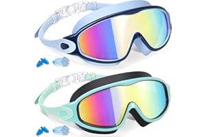 Keary 2 Pack Kids Swim Goggles for 3-15 UV Protection Anti-Fog Pool Water Swimming Goggles For Boys Girls Youth Toddler