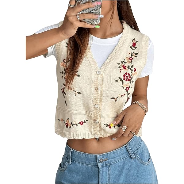 トップス murral Garden flower knit vest GORGLITTER Women's