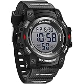 Timever Men's Digital Watch Sports Outdoor Waterproof Watches for Men with LED Backlight Alarm Stopwatch Mens Watches Digital Chronograph Military Date