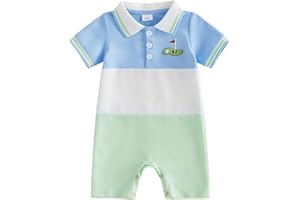 Baby Boy Jumpsuit Golf Outfit Short Long Sleeve Romper Turn Down Collar Button Up Shirt Newborn Summer Fall Clothes