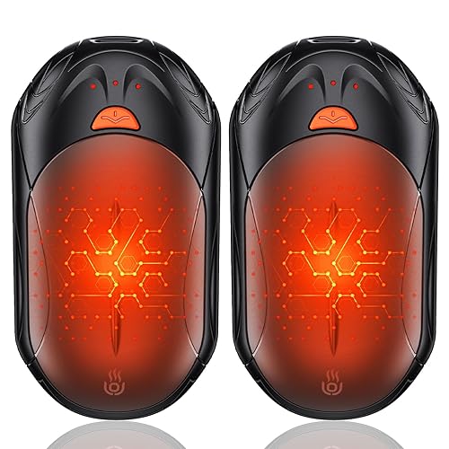 2-Pack Hand Warmer Rechargeable 6000mAh OUTJUT Portable Pocket Warmer 3 Heating Modes USB Electric Split Rechargeable Hand Warmer Suitable for Outdoor Sports, Camping, for Reno Patients