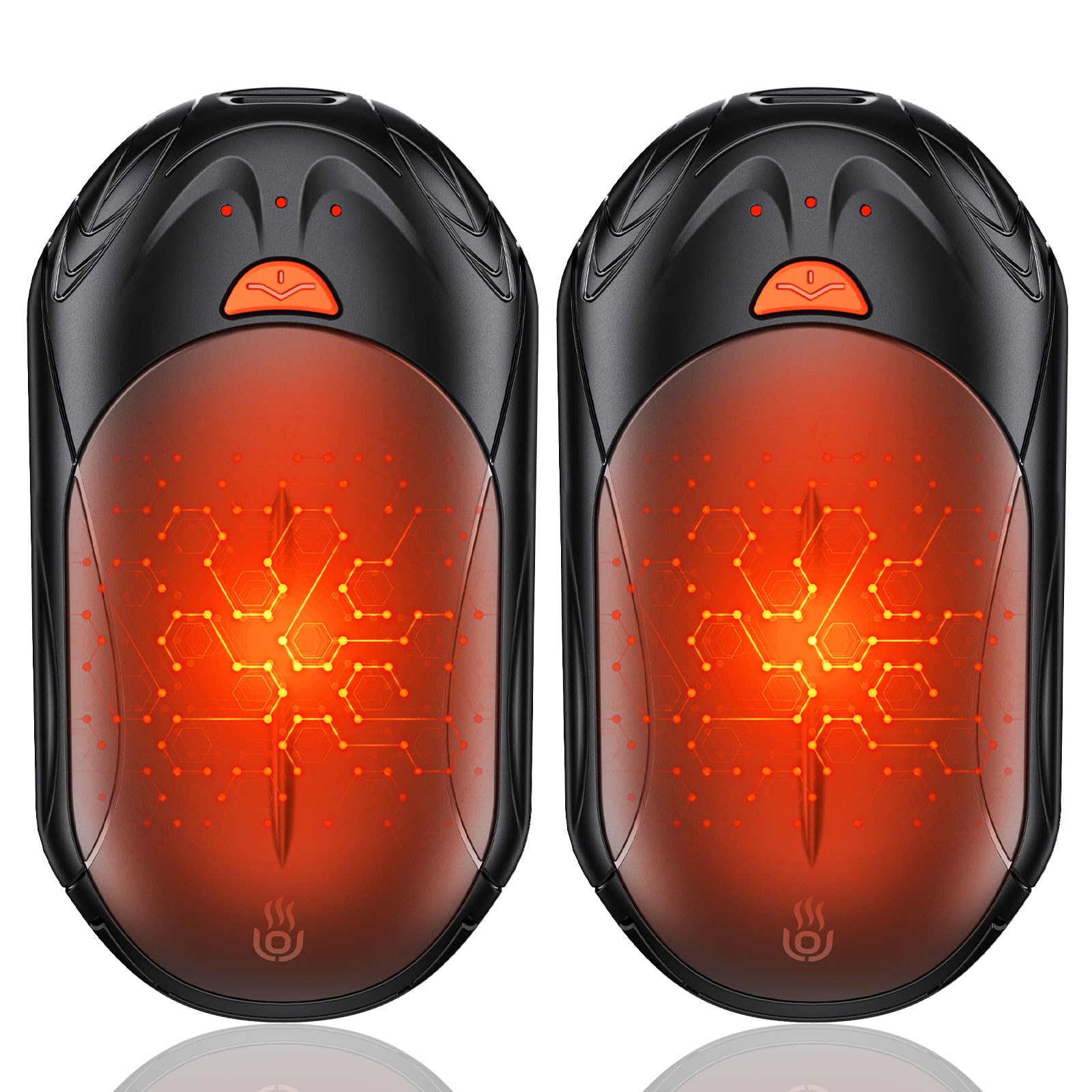 2-Pack Hand Warmer Rechargeable 6000mAh OUTJUT Portable Pocket Warmer 3 Heating Modes USB Electric Split Rechargeable Hand Warmer Suitable for Outdoor Sports, Camping, for Reno Patients