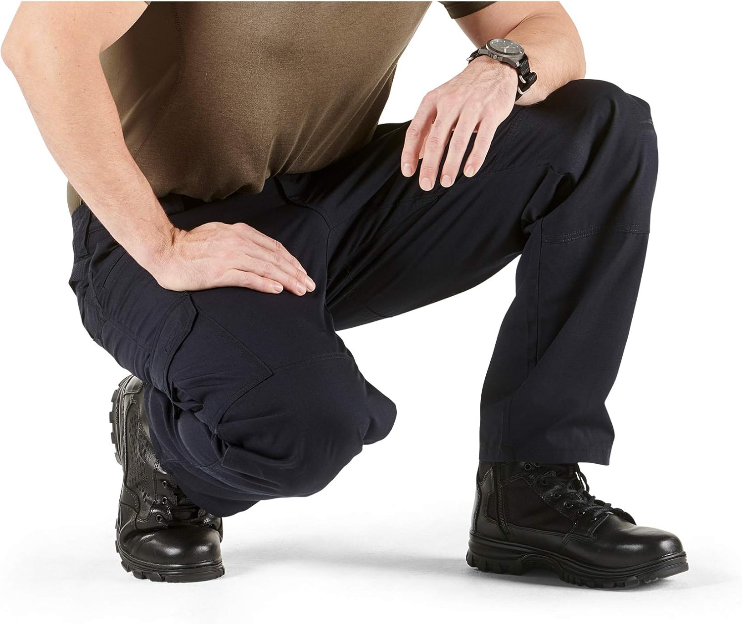 5.11 Tactical Men's Taclite Pro Lightweight Performance Pants, Cargo Pockets, Action Waistband, Dark Navy, 34W x 32L, Style 74273: Clothing
