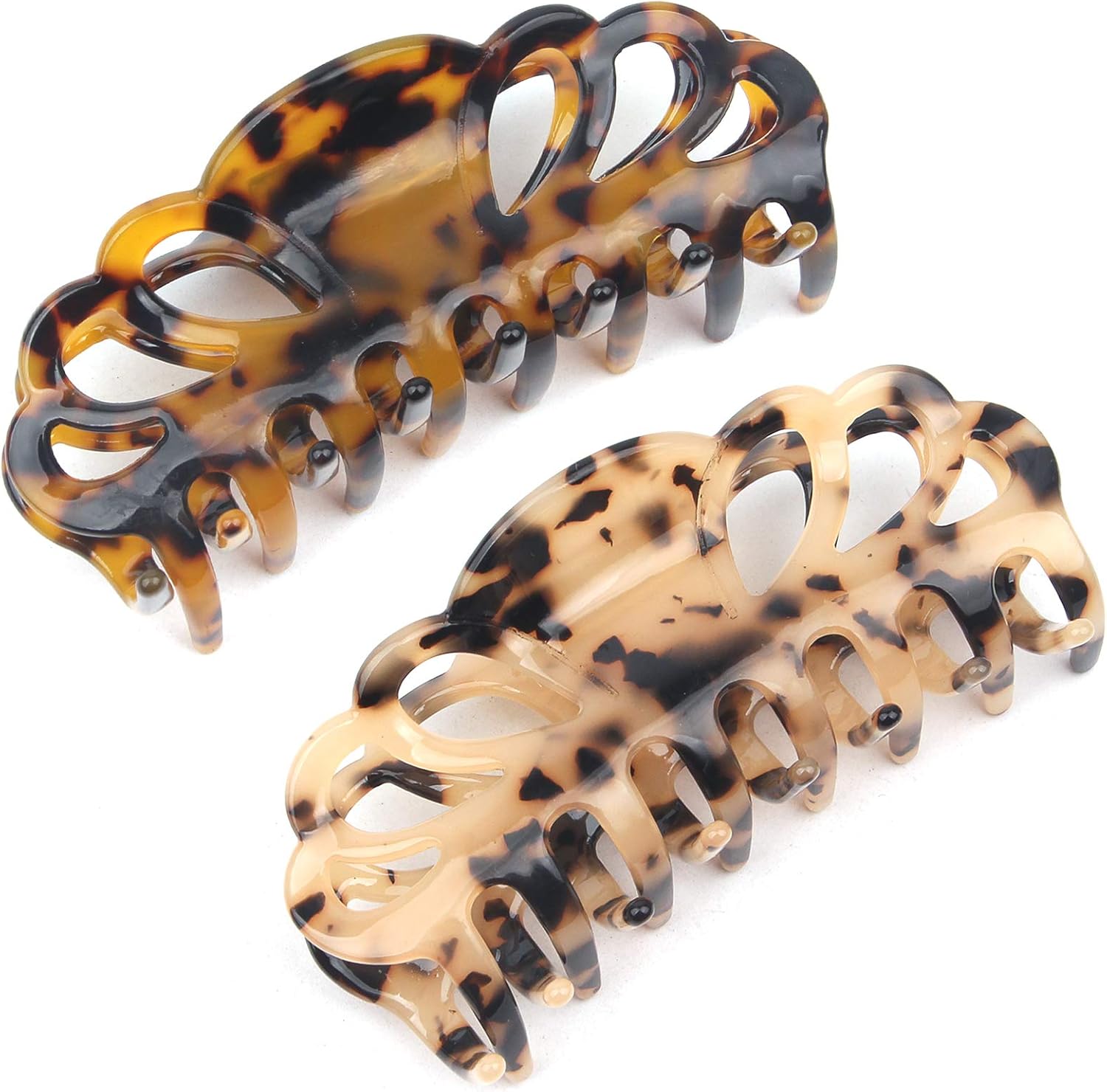 QLWS Medium Durable Hair Claw Clips for Women Tortoise Shell Non Slip