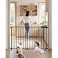 VEVOR Baby Gate, 29.5-43 Inches Adjustable Width, 28 Inches High Dog Gate, No Threshold Bar, Easy Step Walk Thru, for Child Pet Security, with Screws, One-Hand Open, for Stairs and Doorways, Black