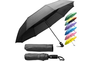 Travel Umbrella Compact - Small Umbrella for Backpack & Purse, Automatic Umbrellas, Parapluie, Windproof, Reinforced Fibergla