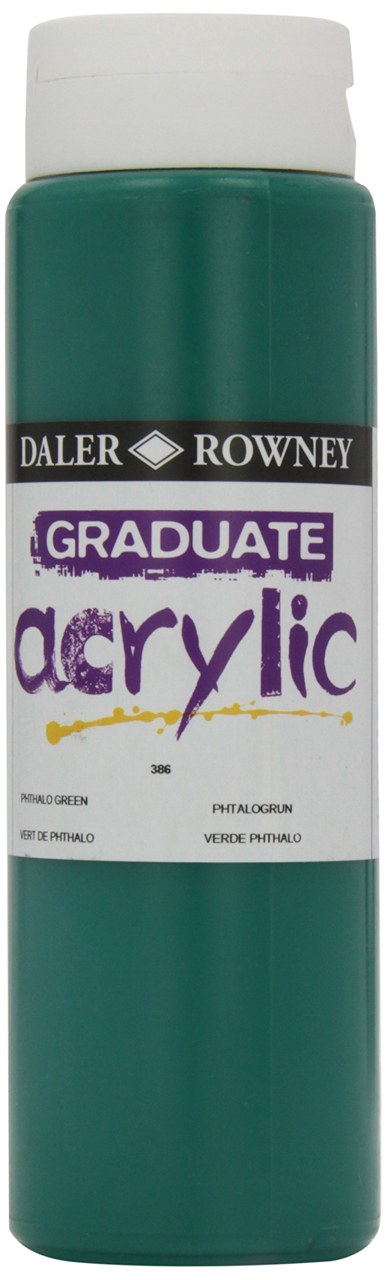 Daler-Rowney Graduate Acrylic Paint, Plastic Bottle, 16.91oz - 500 ml, Phthalo Green