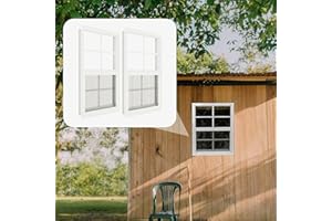 ASSTINOUS 2 Pack Shed Windows 18" x 23" Flush Mount Window with Tempered Glass,House Small Windows,Household Sliding Windows for Chicken Coop, Playhouse, Household, Garage