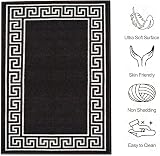 Fit Even Greeky Rug Large 120x170 cm Black White Non-Slip Plush view 3