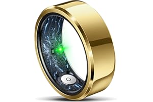 RIFESI Smart Ring for Women Men, Fashion Minimalist Fitness Ring & Sleep Tracker Ring with Heart Rate, SPO₂,Blood Pressure,5ATM Waterproof Health Ring, No Subscription,Womens Gift(Gold,Size 9)