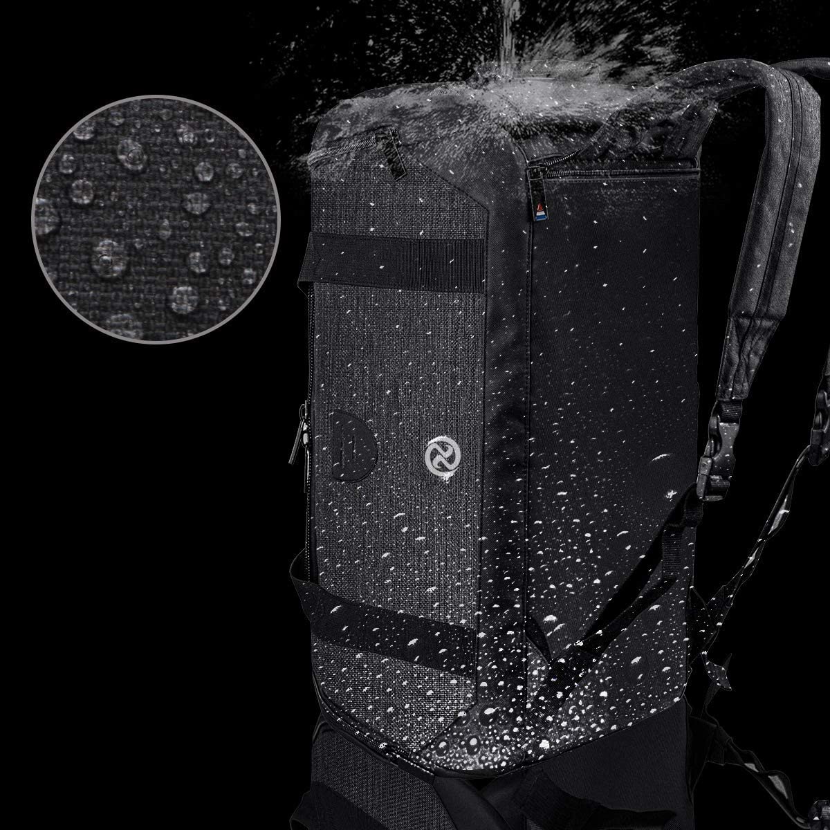 Cico Rider Gym Duffle Bag Backpack Waterproof Sports Duffel Bags Travel Weekender Bag for Men Women Overnight Bag with Shoes Compartment Black