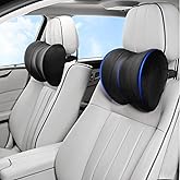 Raygis Car Neck Pillow Adjustable Up and Down Style 2 Pack,Car Headrest Pillow for Neck Support Relieves Driving Fatigue, Soft Memory Form and Ergonomic Design Fits Most Heights and Car Seats (Black)