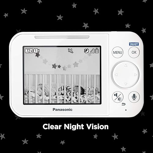 Panasonic Baby Monitor with Camera and Audio, 3.5” Color Video, Extra Long  Range, Secure Connection, 2-Way Talk, Soothing Sounds, Remote Pan, Tilt,  Zoom - 1 Camera - KX-HN4101W (White) in Oman | Whizz Smart Monitors