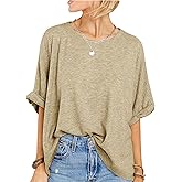 WIFFGO Womens T Shirts Summer Tee Tops Casual Short Sleeve Crewneck Loose Fit 2026 Trendy Blouse Basic Tee Top