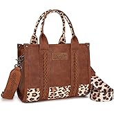 Montana West × Wrangler Tote Bag for Women Western Cow Print Purse Designer Top Handle Handbags