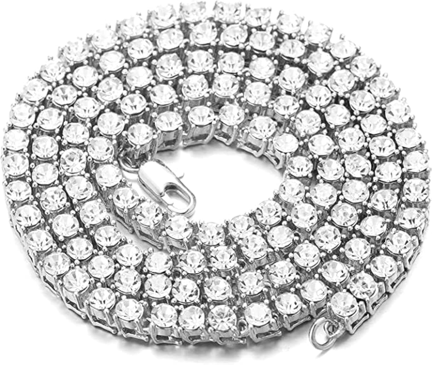 HALUKAKAH Gold Chain for Men Iced Out,5.5MM Men's Tennis Chain Platinum White Gold Finish Choker Necklace 75cm,Lab Diamond Prong Set,Gift for Him — image 1