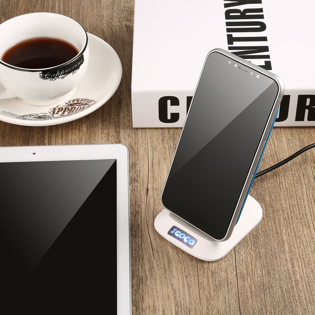 Caricatore Wireless, MIGVELA Caricabatterie Wireless con LED Indicatore per iPhone 8/8Plus/X, Samsung S8/S8 Plus, Note 8, S7 Edge, S6/S6 Edge, Lumia 950 (Bianco)