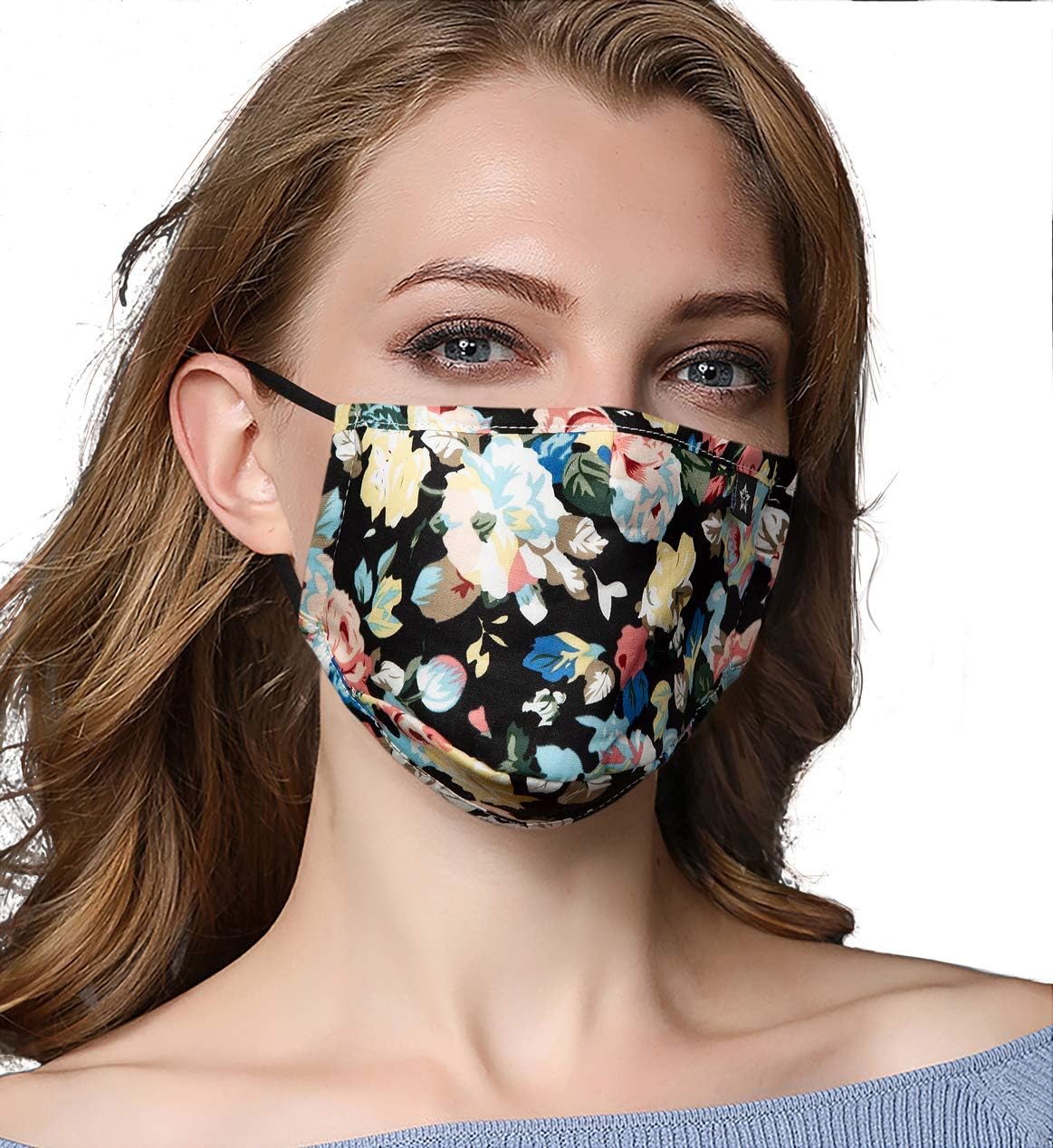 Washeable Reusable Mouth Mask Cotton Anti Dust Half Face Mouth Mask for Men Women Dustproof With Adjustable Ear Loops