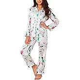 PATPAT Girls Satin Pajama Set - Silky Long Sleeve Sleepwear for Kids with Bag,Ages 5-14 Years