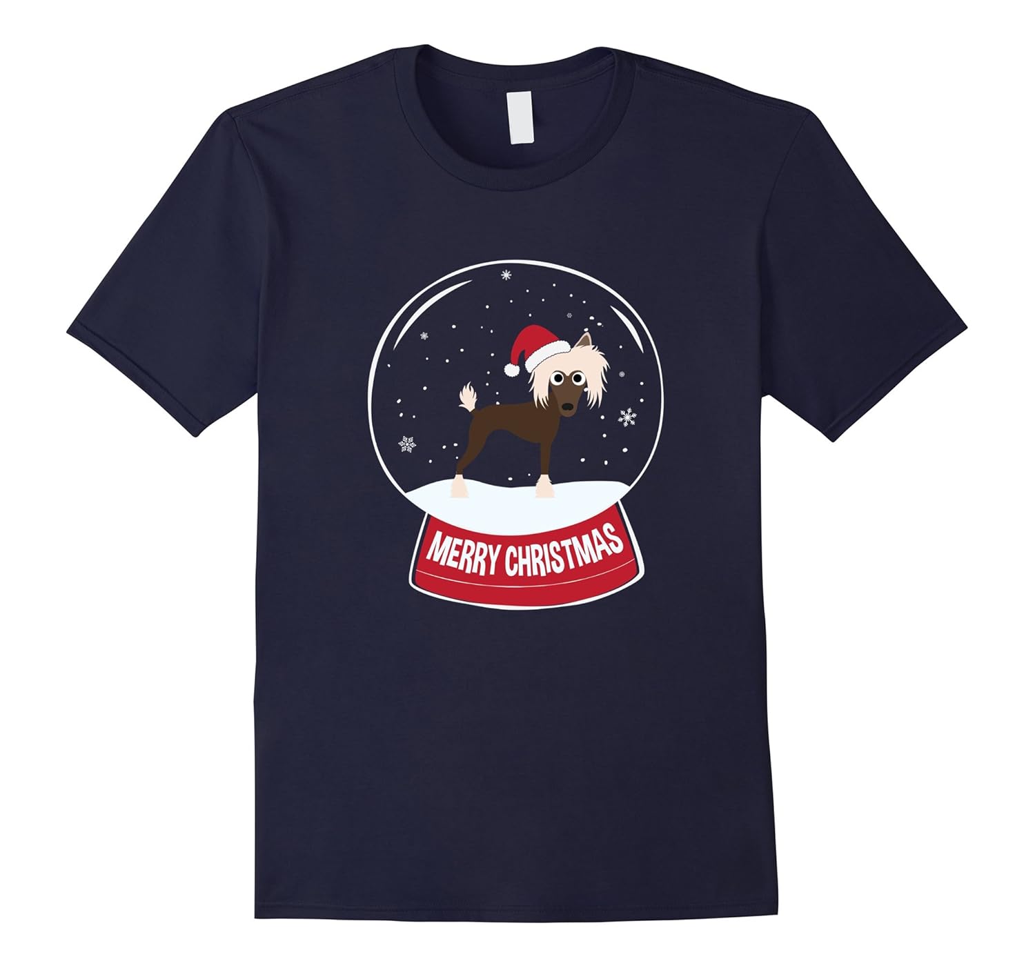 Chinese Crested Merry Christmas Tree Ball T-Shirt-ANZ