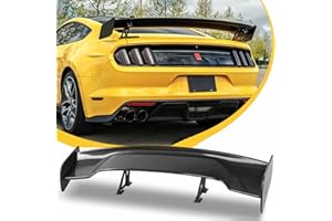 KKoneAuto Rear Universal Spoiler Wing 47inch GT Spoiler Adjustable Racing Trunk Tail Wing Spoiler Single Deck Angle Universal Fit ABS GT Style Car Spoiler, Carbon Fiber Style