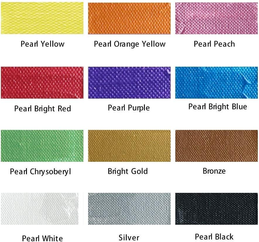 Artecho Metallic Acrylic Paint Set, 12 Colors, 2 Oz/59ml, for Wood Fabric, Canvas, Leather & Stone, 12 Metallic Colors - Image 4