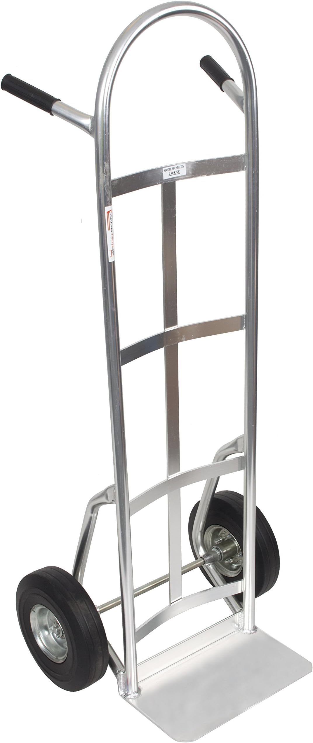 150kg Aluminium Heavy Duty Sack Truck Hand Trolley Dolly Barrow Platform with Solid Puncture Proof Wheels