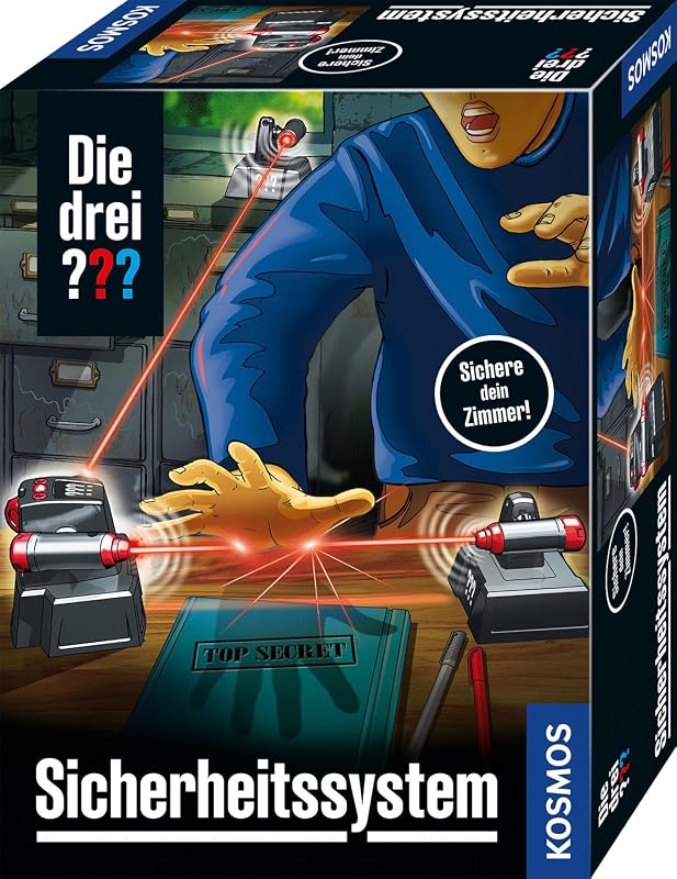Sicherheitssystem von KOSMOS 632489, Alarmanlage mit LED-Technik, Detektiv Spielzeug Set für Kinder ab 8 Jahre, sichere dein Kinderzimmer ab, Gadget, Geschenk, Die drei Fragezeichen