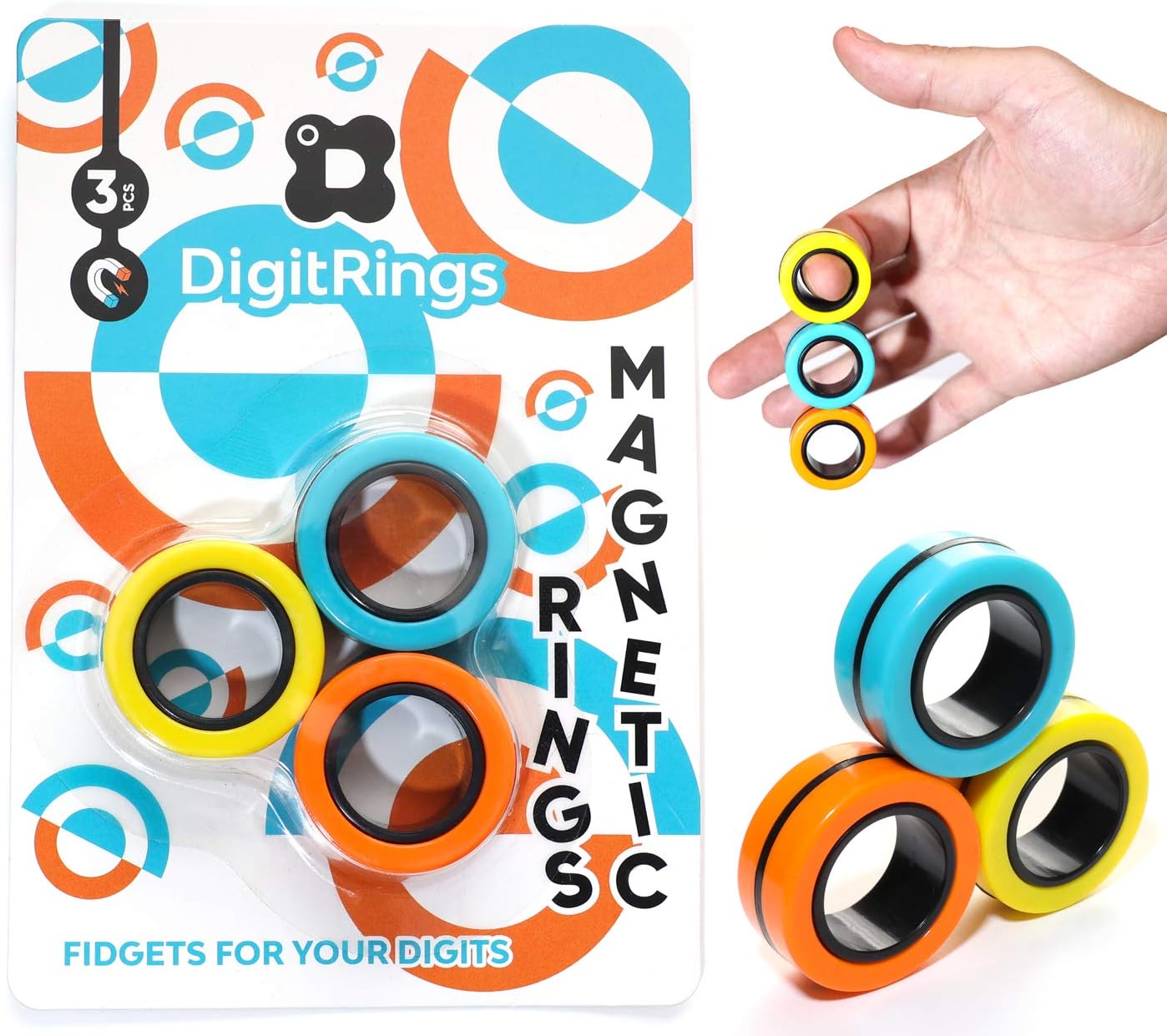 Brainspark DigitRings 3pcs Rings Finger Toy