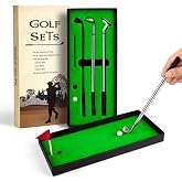 Juboury Golf Pen Gift Set,Mini Office Desk Golf Pens Game | Desktop Mini Golf Course &ndash; Write, Play, Unwind, Office Desk Toy, with Putting Green, Flag, 3 Golf Club Pens &amp; 2 Balls