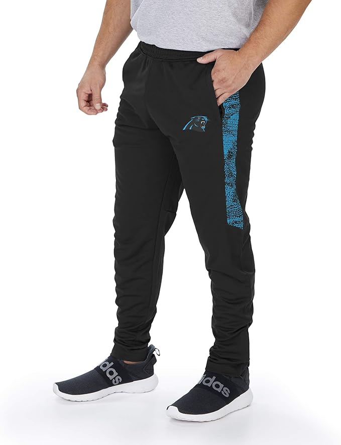 Zubaz NFL Carolina Panthers Men's Track Pant with Static Half Panels