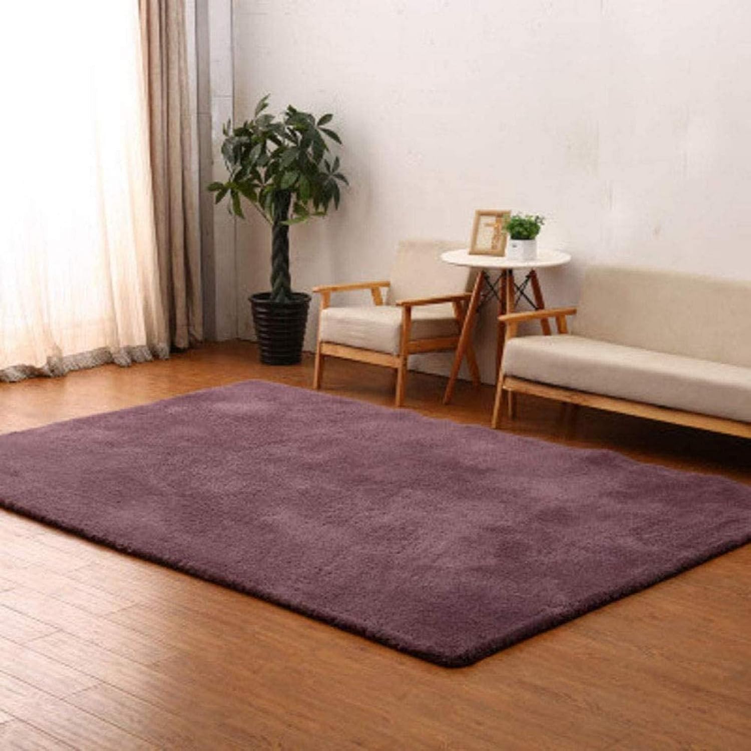 Alfombra Peluda para Sala de Estar, Alfombrilla Antideslizante Alfombra