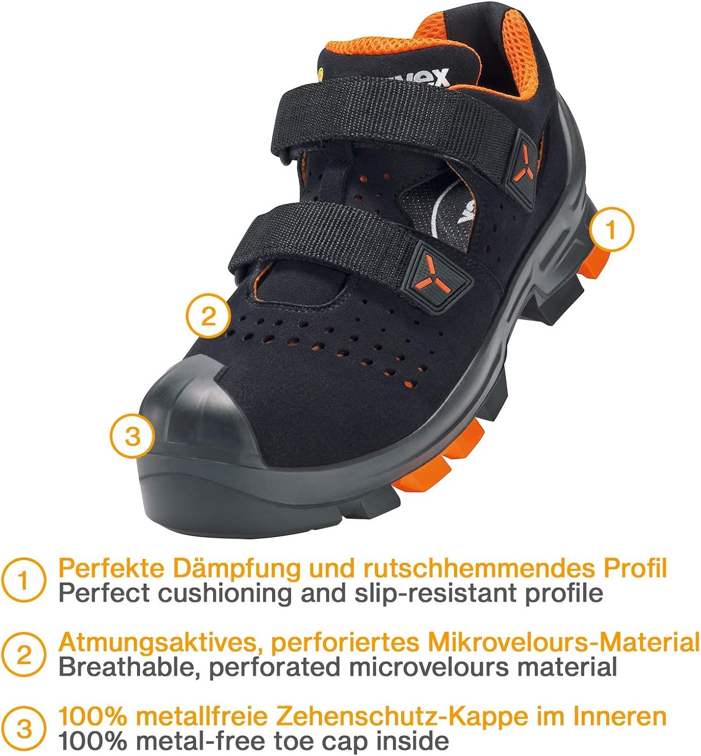 Sandal 6500/2 Black S1 P s.35 PU/PU W11, Black Orange, 35 EU - Image 4