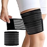 Ymapinc Adjustable Hamstring Compression Wrap, Thigh Wrap Thigh Compression Sleeve for Varicose Veins Treatment for Legs,Nylon Quad Knee Support Bandage for Men and Women(Black, 1PC)