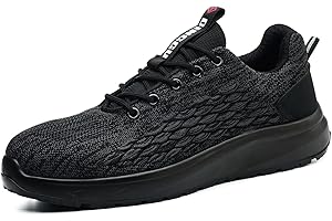 DINGGU Steel Toe Shoes for Men Woman Non Slip Work Shoes,Comfortable Men's Work & Safety Footwear Lightweight Composite Toe Sneakers