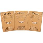 Frodete Gifts for Best Friend Necklace Friendship Necklace for 2/3/4/5 Matching Heart BFF Necklaces Christmas Friendship Gifts for BFF Sisters Bestie Stocking Stuffers