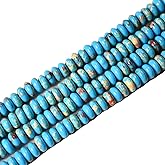 Asingeloo 2x4mm 150pcs Natural Rondelle Blue Imperial Stone Beads Semi-Precious Disk Loose Jasper Gemstones Bead for DIY Jewelry Making
