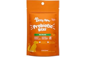 Zesty Paws Probiotics for Dogs - Digestive Enzymes for Gut Flora, Digestive Health, Diarrhea & Bowel Support - Clinically Studied DE111 - Dog Supplement Soft Chew for Pet Immune System - 10 Count