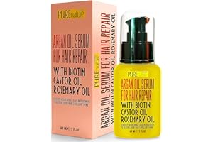 PURE NATURE LUX SPA Moroccan Argan Oil Hair Serum - Rescue Frizzy and Damaged Locks - With Heat Protectant and Straightening Properties - Hydrating Anti Frizz Products For Curly and Straight Hair with Split Ends