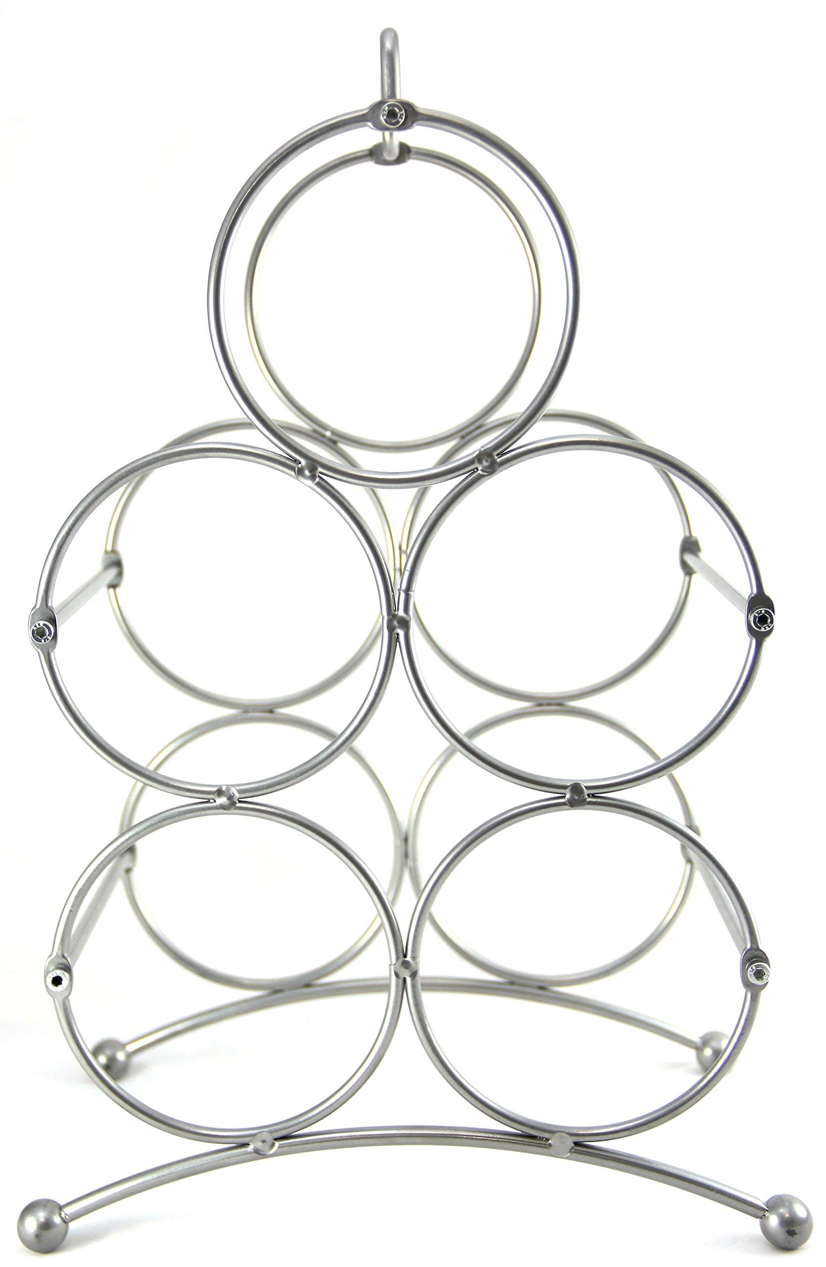 Sloane & Ebury Veneto Wine Rack - Silver, 5 Bottles