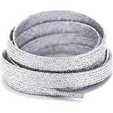 Booyckiy Flat Colorful Glitter Shoe Laces for Sneakers, Rainbow Shoelaces | Replacement laces, 23 colors, 6 sizes, wide 5/16", fits for men women, for athletic/spors shoes and high tops
