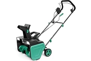 Garvee Electric Snow Blower Cordless - 15 Amp Motor 20" Width, 12" Depth, 25 FT Snow Throwing Distance, Adjustable Handle, Wa