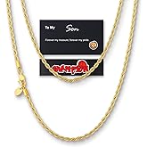 KRKC&CO Rope Chain Necklace for Men, Packaging with Gift Box & Card on Birthday from Mom Dad, 18K / White Gold Plated Chains, Hypoallergenic 316L Stainless Steel, Durable Men Jewelry, 3mm 16-26in