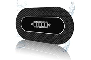 FURUISEN Waterproof 70 x 35 Inch Texas Hold'em Poker Mat for Table, Portable Poker Table Top with Smooth Premium Surface, Noise Reduction, and Zipper Handbag for Professional Poker Games Casino Games