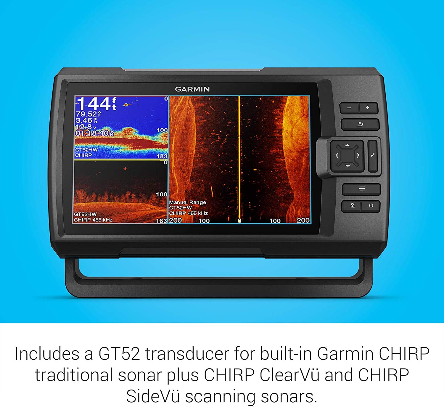 Garmin Striker Vivid 9sv Bundle with Transducer and Protective Cover, 9-inch Color Fishfinder, Vivid Scanning Sonar Color Palettes 010-02554-00