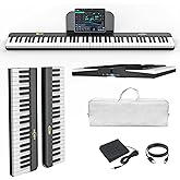 AiJoy 88 Keys Piano Keyboard with Magnetic Connection, ASP-10M Detachable Electric Piano for Beginners, Portable Digital Piano for Travel with Sensitive Keys, MIDI Support, Carry Bag