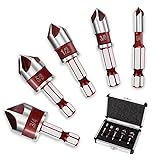 5Pcs Premium Countersink Drill Bit Set, 82 Degree 5