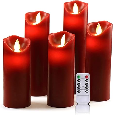 Immagini Di Candele Natalizie.Oshine Set Di Candele Scintillanti Senza Fiamma Natale Senza Fiamma Candele Decorative Classiche Candele Cilindriche In Vera Cera Da 5 5 6 6 5 7 E 8 E Telecomando Da Timer Rosso Amazon It Illuminazione