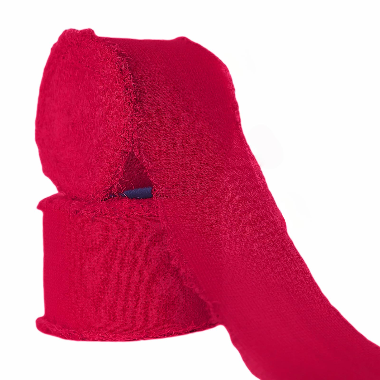 Photo 1 of Abbaoww Red Chiffon Ribbon 1-1/2 Inch x 20 Yards Handmade Fringe Chiffon Silk Ribbon for Wedding Invitations Bridal Bouquets Gift Wrapping DIY Crafts Home Decoration (Red, 1-1/2 Inch)