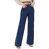 TONIRY Pull On Jeans for Women Wide Leg High Waisted Stretch Baggy Sweatpant Jeans Casual Trendy Straight Denim Pants